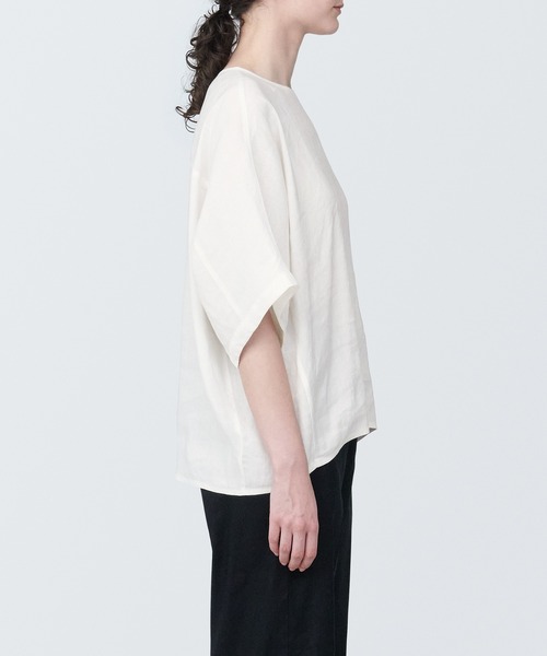[ Muji Ryohin ] короткий рукав блуза X-SMALL светло-серый женский 