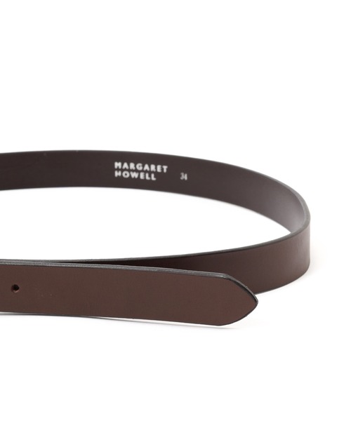 MHL. MARGARET HOWELL ベルトブラック/ブラウンレザーベルト MARGARET HOWELL ベルト OILED LEATHER NARROW BELT メンズ