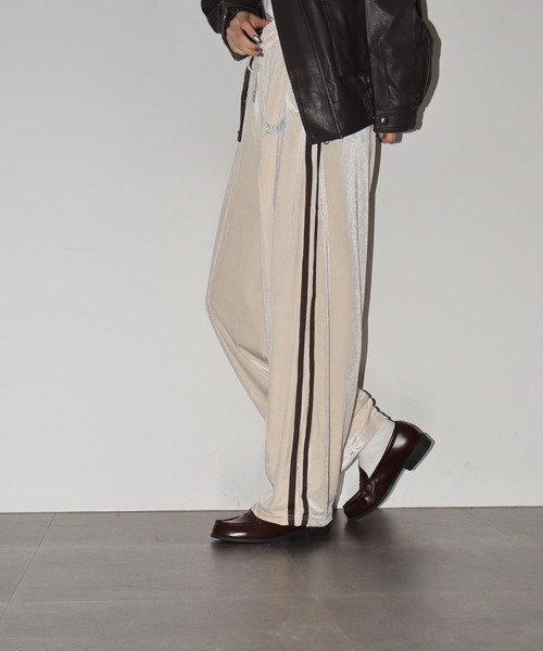 SUGGESTION パンツ RESHAM カーブベロアパンツ メンズ レディース