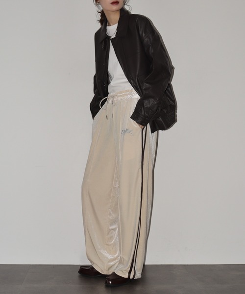 SUGGESTION パンツ RESHAM カーブベロアパンツ メンズ レディース