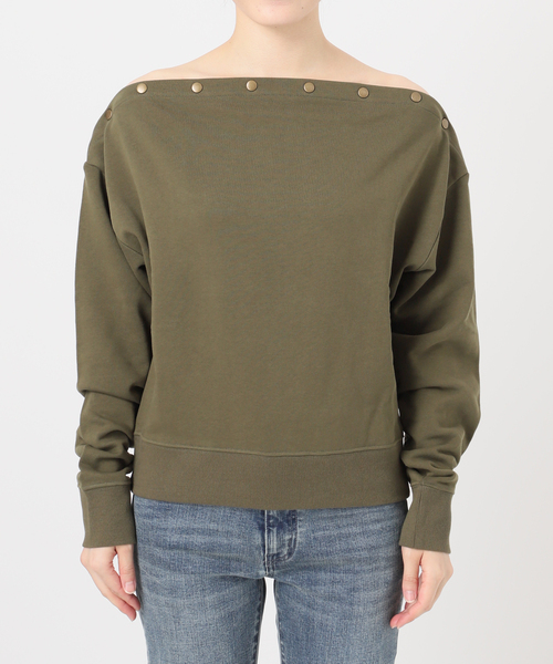 トレーナー スウェット オフショルダースウェットトップス レディース