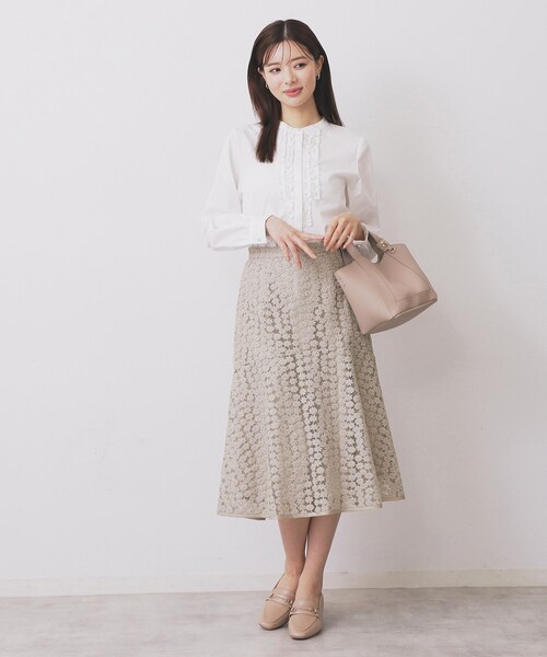 index（インデックス） スカート 小花刺繍チュールマーメイドスカート