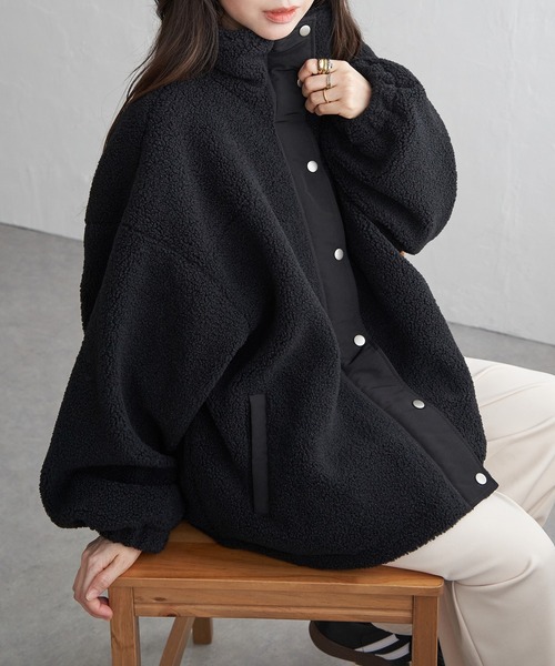 VENCE EXCHANGE ブルゾン アウター ボアスタンドブルゾン レディース