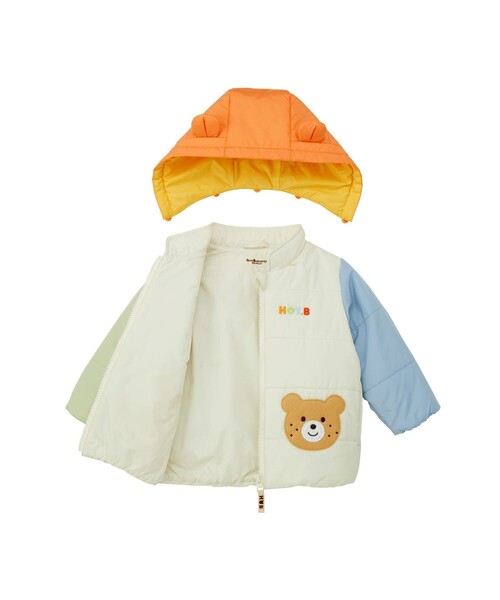 HOT BISCUITS ダウン アウター くまみみ付き 中綿ジャンパー キッズ