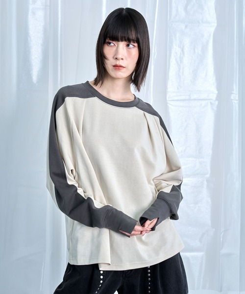 Nora Lily（ノラリリー） tシャツ 「Nora Lily」Switching Bi-Color