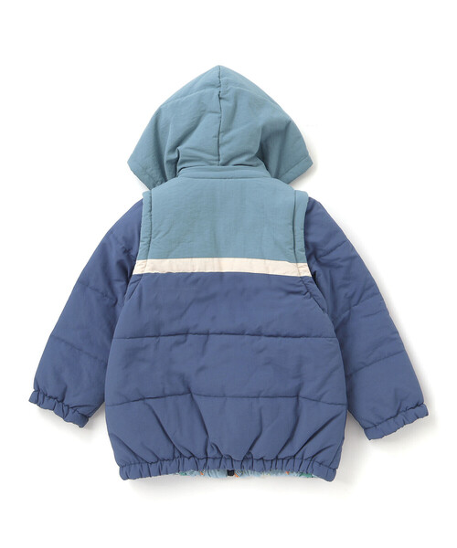 LZSB 水色 フード付きジャケット SLAP SLIP（スラップスリップ） ダウン アウター 「お揃い」バイカラー