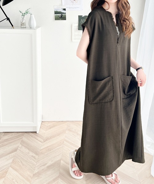 「classicalelf」 半袖ワンピース LARGE ブラウン レディース_画像10