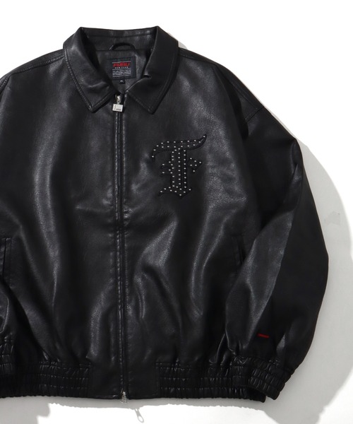 FUBU（フブ） スタジャン Faux Leather Studs Patch Jacket / フォウ