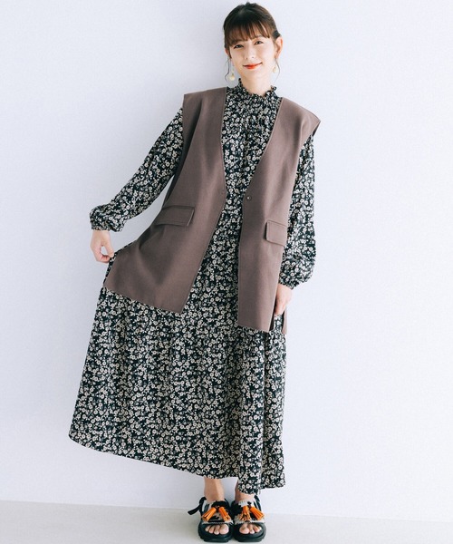 「haco!」 長袖ワンピース SMALL ブラウン系その他 レディース_画像7