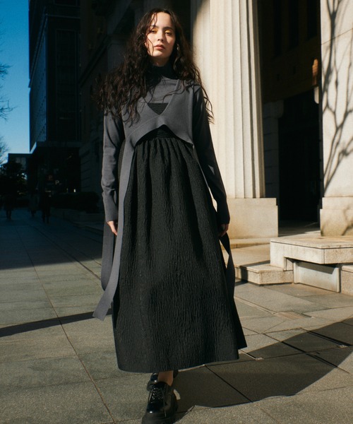 LE CIEL BLEU（ルシェルブルー） キャミソールワンピース 36 グレー