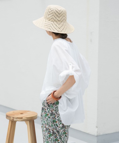 「URBAN RESEARCH DOORS」 半袖ブラウス MEDIUM ブルー レディース_画像3