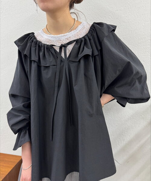 「mystic」 長袖ブラウス FREE ブルー レディース_画像4