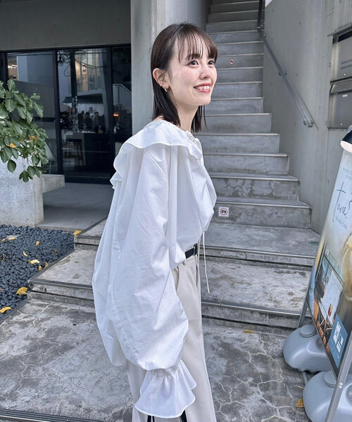 「mystic」 長袖ブラウス FREE ブルー レディース_画像6