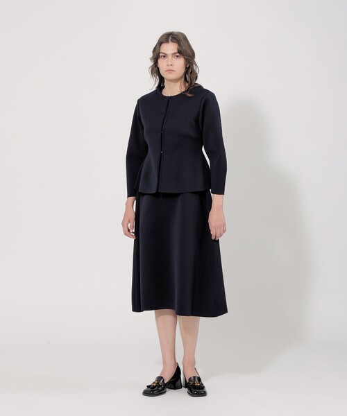 「EPOCA」 ノースリーブワンピース 38 ネイビー レディースの画像