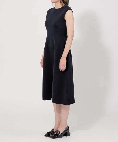 「EPOCA」 ノースリーブワンピース 38 ネイビー レディースの画像