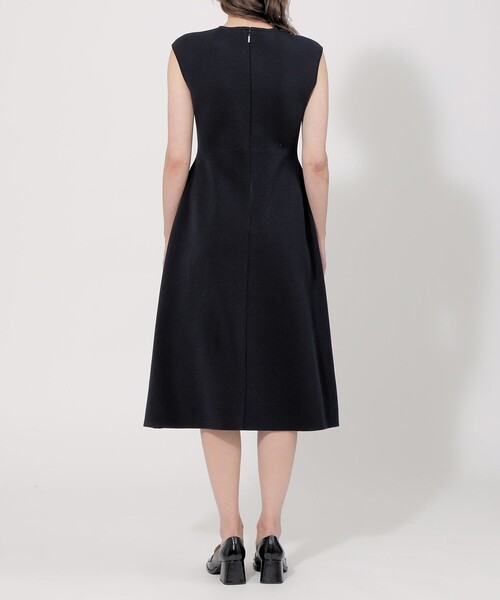 「EPOCA」 ノースリーブワンピース 38 ネイビー レディースの画像
