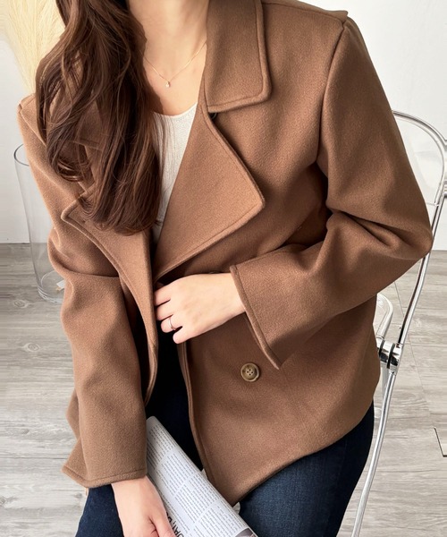 Dewlily ピーコート pコート 上品なシルエットでつくる大人のスタイル