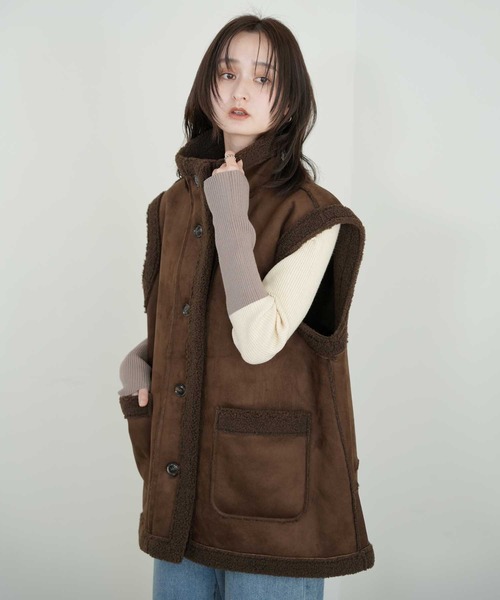 Bulue. ムートンコート ボアコート 「Bulue.」フェイクムートンベスト