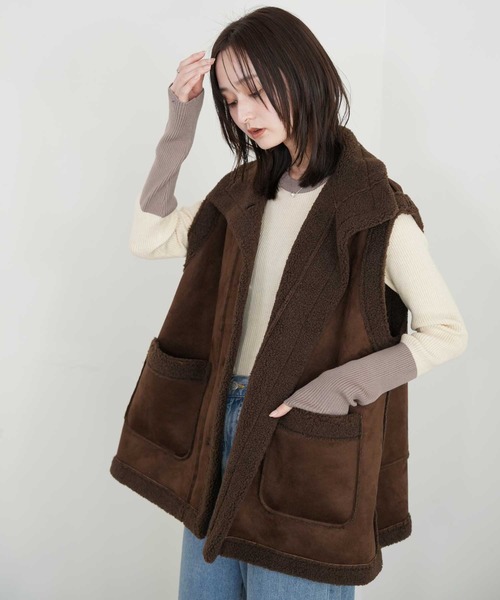 Bulue. ムートンコート ボアコート 「Bulue.」フェイクムートンベスト