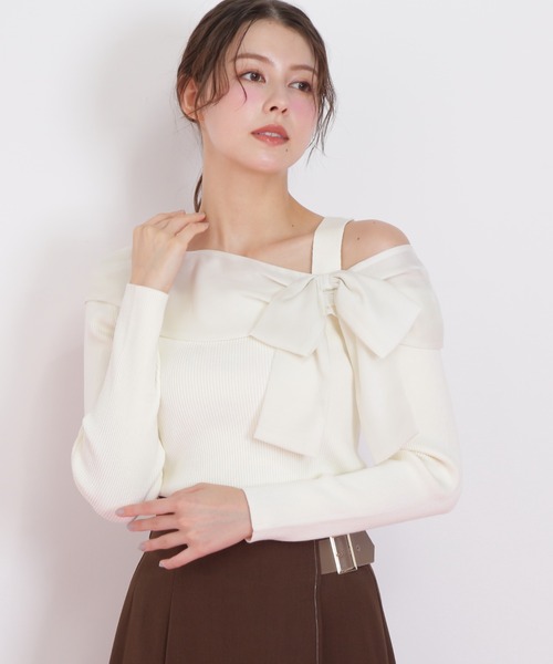 シナモン  美品ジルバイ✨ラメリボンニット JILL by JILL STUART（ジルバイジルスチュアート） ニット セーター