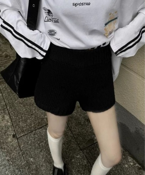 WEGO（ウィゴー） パンツ 26年新作！ハイゲージニットショートパンツ