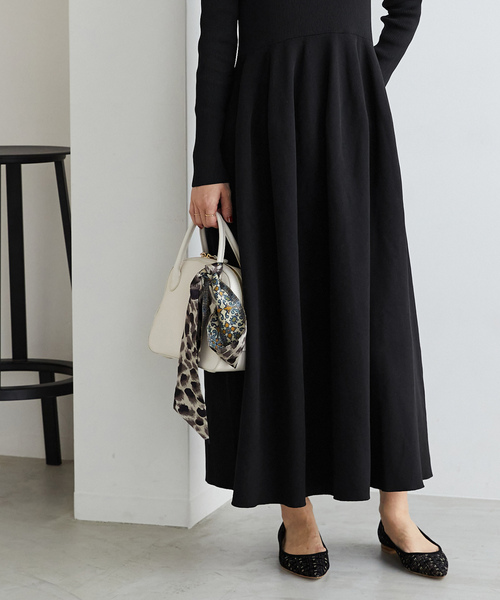 「VERMEIL par iena」 ニットワンピース FREE レッド レディースの画像