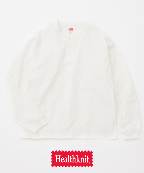 Healthknit（ヘルスニット） ヘンリーネック tシャツ 別注 ヘンリー