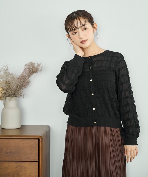 「mil」 ニットカーディガン X-SMALL ブラウン レディース_画像5
