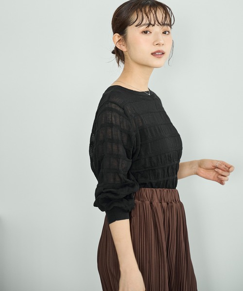 「mil」 ニットカーディガン X-SMALL ブラウン レディース_画像9