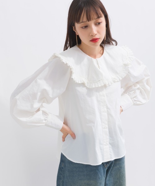 「terrace」 長袖ブラウス MEDIUM オフホワイト レディース_画像5