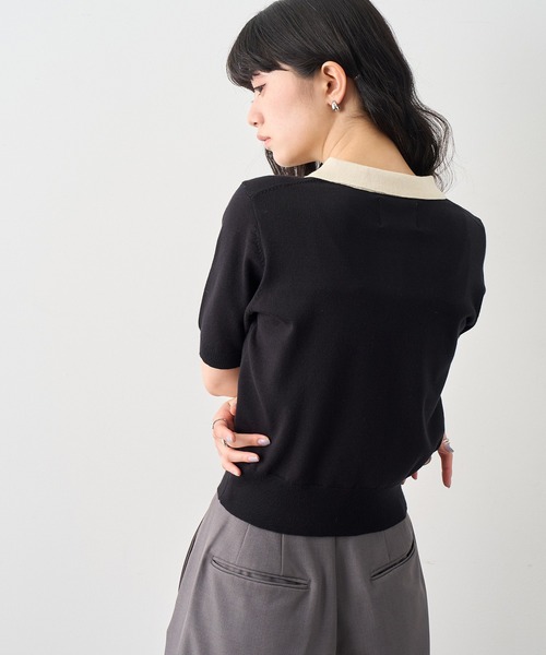 NOGLE ポロシャツ ポロ 「NOGLE/ノグル」バイカラー半袖ポロニット