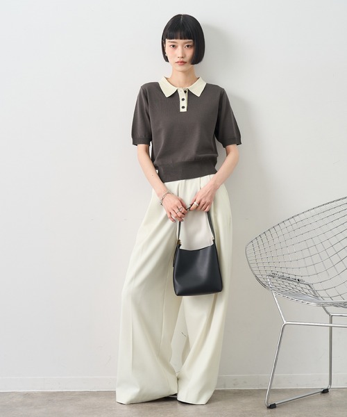 NOGLE ポロシャツ ポロ 「NOGLE/ノグル」バイカラー半袖ポロニット