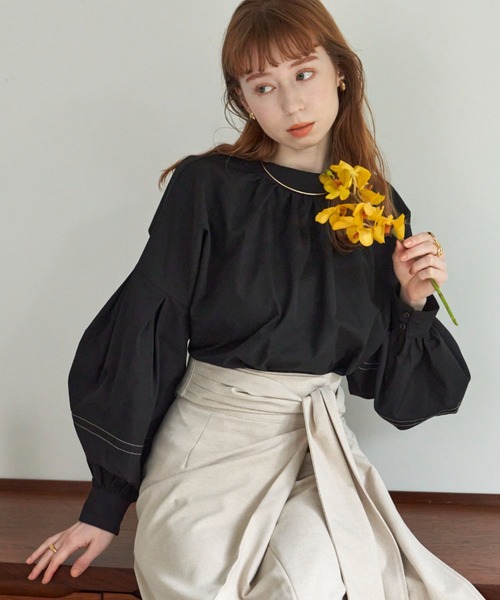「hinari」 長袖ブラウス FREE ベージュ レディース_画像6