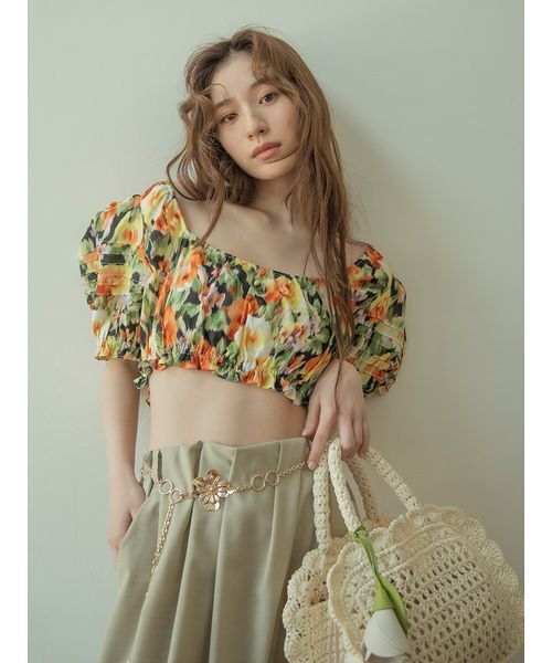 LILY BROWN（リリーブラウン） ブラウス シャツ コットンパフスリーブ
