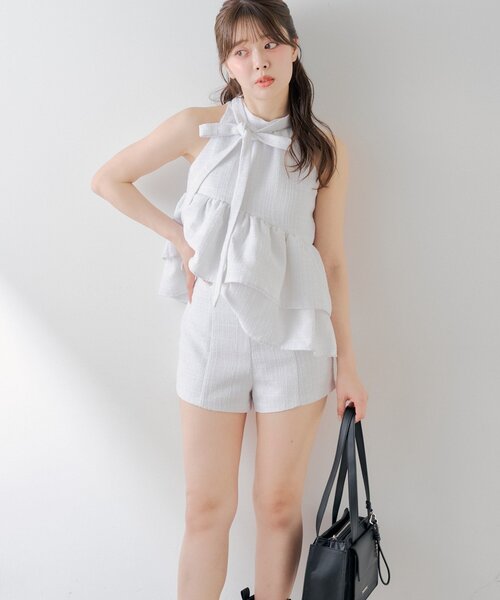 Chico（チコ） パンツ 「セットアップ対応」ツイードコンパクト