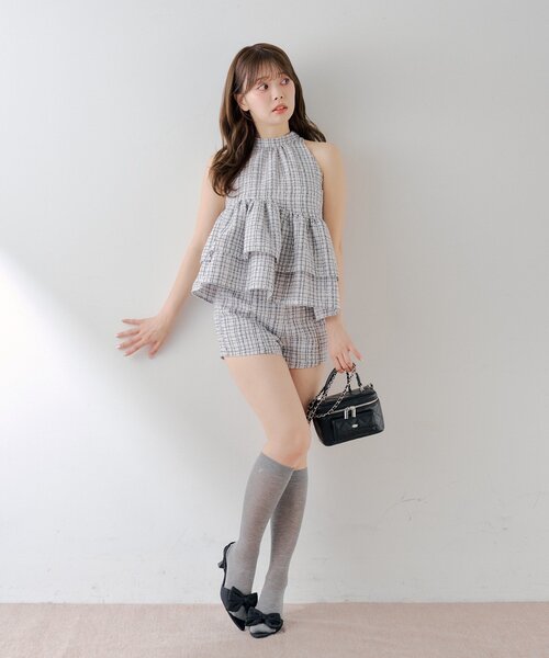 Chico（チコ） パンツ 「セットアップ対応」ツイードコンパクト