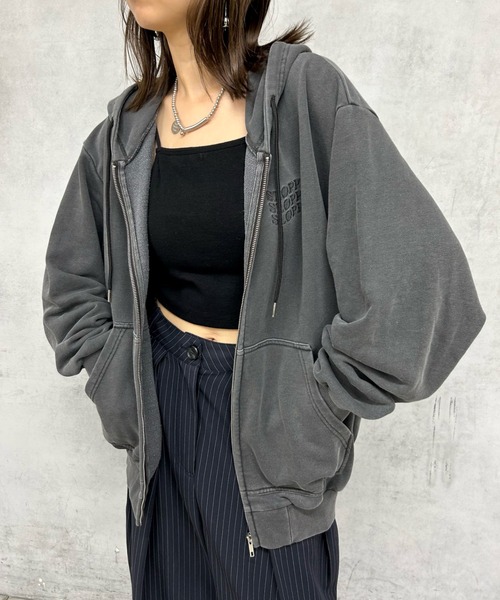 「WHO'S WHO gallery」 ジップアップパーカー FREE ネイビー レディース_画像6