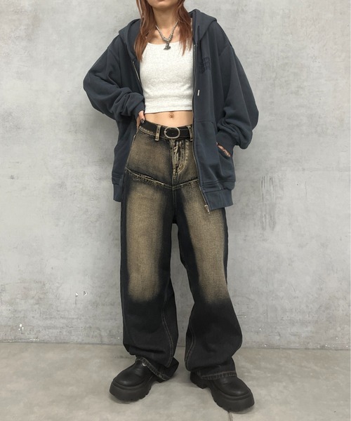 「WHO'S WHO gallery」 ジップアップパーカー FREE ネイビー レディース_画像8