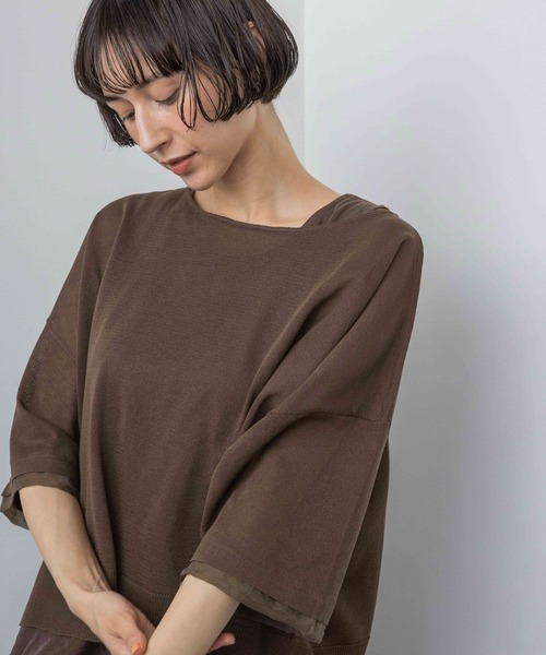 ニット セーター 「natural by clip」「SETアイテム」１２Ｇレイヤープルオーバー レディースの画像