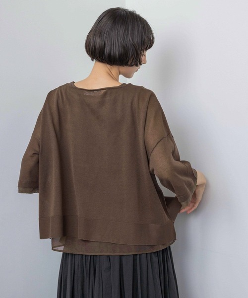 ニット セーター 「natural by clip」「SETアイテム」１２Ｇレイヤープルオーバー レディースの画像