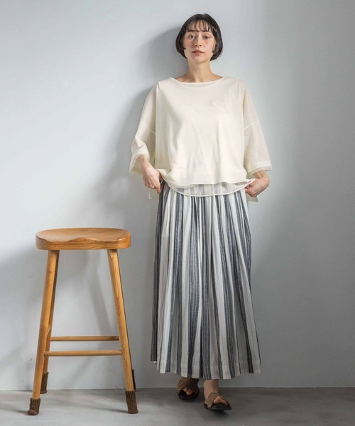 ニット セーター 「natural by clip」「SETアイテム」１２Ｇレイヤープルオーバー レディースの画像