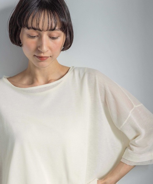 ニット セーター 「natural by clip」「SETアイテム」１２Ｇレイヤープルオーバー レディースの画像