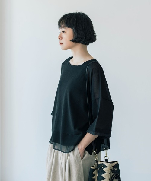 ニット セーター 「natural by clip」「SETアイテム」１２Ｇレイヤープルオーバー レディースの画像