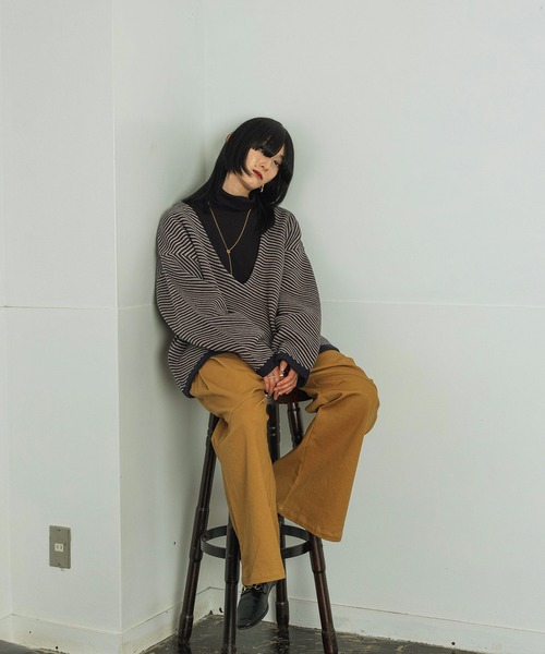 「Aphlotus」 チノパンツ MEDIUM ブラック メンズ_画像4