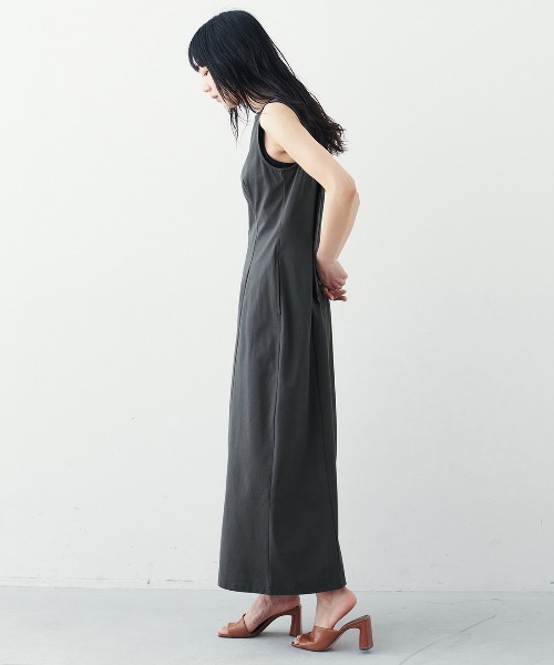 「MEDE19F」 ノースリーブワンピース M ダークグレー レディース_画像5