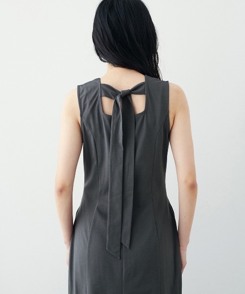 「MEDE19F」 ノースリーブワンピース M ダークグレー レディース_画像7