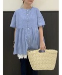 チュニック 「クールコットン」前開き切替チュニックの詳細画像4
