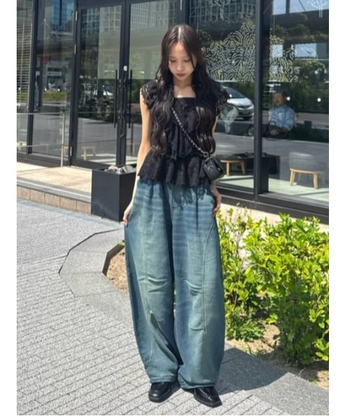 SLY（スライ） スウェットパンツ ジャージ BARRELLEG DENIM LIKE SW PT 
