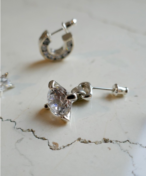 e.m. ピアス SILVER5 ジルコニアゆれピアス/レディース/メンズ
