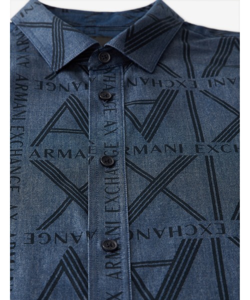 EMPORIO ARMANI 厚手デニム半袖シャツ ARMANI EXCHANGE シャツ ブラウス 「A|Xアルマーニ エクスチェンジ」A